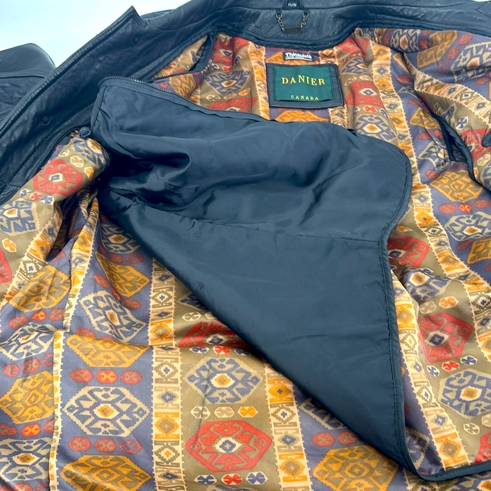 Vintage 90’s Danier Canada Genuine Leather  Thinsulate Bomber Jacket Coat - Picture 10 of 15